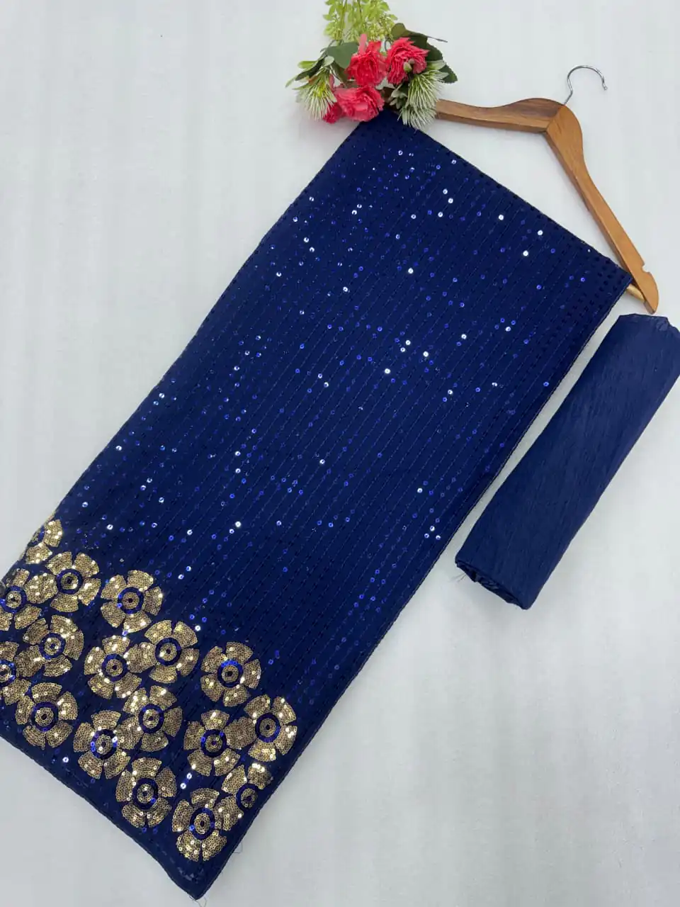 DF 3459 Navy Blue in Faux Georgette Zari Work & Embroidery Work Saree. Special Price ₹1899. Delivery 4-6 Working Days. Shop now. | Creative Sarees, Bollywood Sarees, Designer Sarees, Embroidered Sarees, Ethnic Saree, Modern Digital sarees, Party Wear Sarees, Sarees