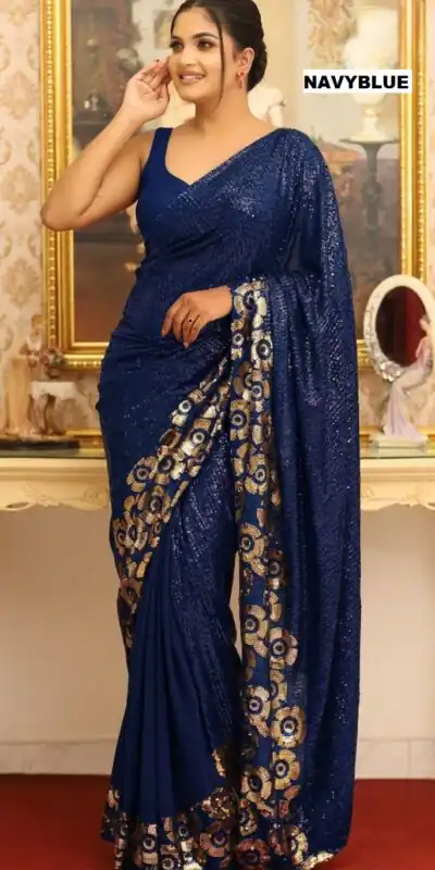 DF 3459 Navy Blue in Faux Georgette Zari Work & Embroidery Work Saree. Special Price ₹1899. Delivery 4-6 Working Days. Shop now. | Creative Sarees, Bollywood Sarees, Designer Sarees, Embroidered Sarees, Ethnic Saree, Modern Digital sarees, Party Wear Sarees, Sarees