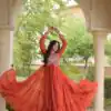KA 1271 Orange in Colour Faux Georgette Bandhani Print Work Gown. Available at ₹2069 only. Delivery 4-6 Working Days. Shop now. | Bollywood Gowns, Creative Gowns, Designer Gowns, Embroidered Gowns, Gowns, Party Wear Gowns