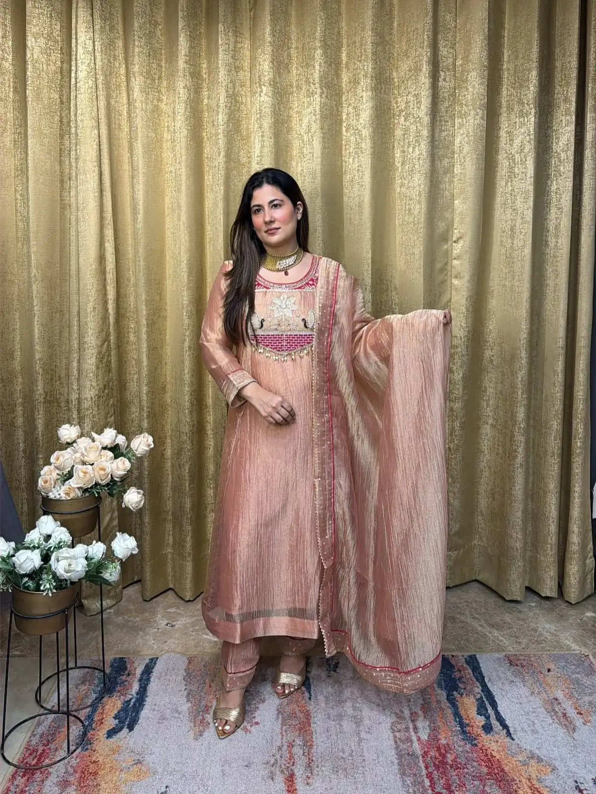 WW 1281 Peach in Salsa Silk Embroidery Work & Sequins Work Salwar Suit . Get it for ₹2899. Delivery 4-6 Working Days. Shop now. | Casual Suits, Jump Suits, Creative suits, Designer Suits, Palazzo Suits, Party Wear Suits, Patiala Suits, Salwar suit, Straight Suits