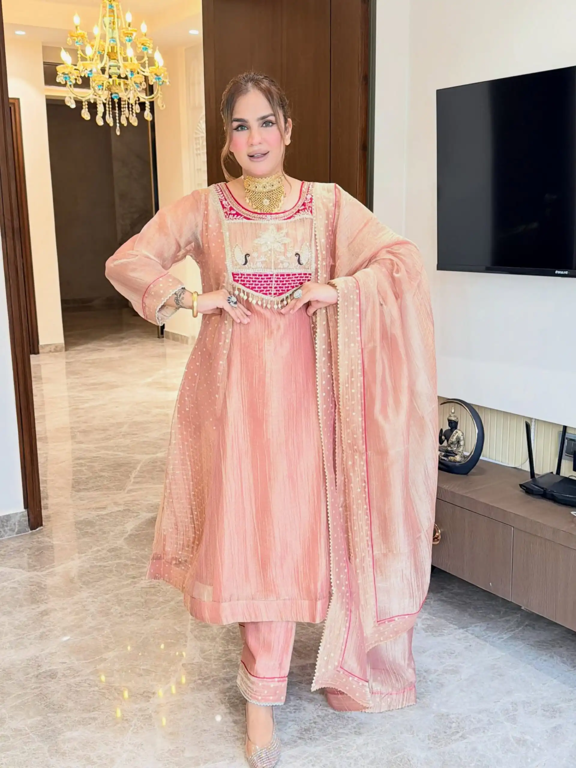 WW 1281 Peach in Salsa Silk Embroidery Work & Sequins Work Salwar Suit . Get it for ₹2899. Delivery 4-6 Working Days. Shop now. | Casual Suits, Jump Suits, Creative suits, Designer Suits, Palazzo Suits, Party Wear Suits, Patiala Suits, Salwar suit, Straight Suits