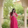 KA 1271 Pink in Colour Faux Georgette Bandhani Print Work Gown. Available at ₹2069 only. Delivery 4-6 Working Days. Shop now. | Bollywood Gowns, Creative Gowns, Designer Gowns, Embroidered Gowns, Gowns, Party Wear Gowns