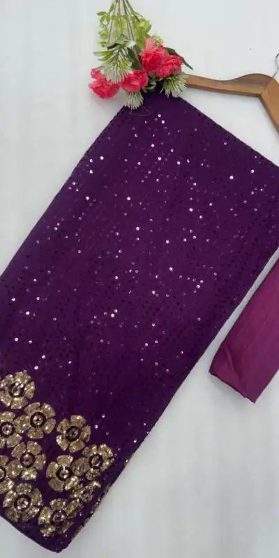 DF 3459 Wine in Faux Georgette Zari Work & Embroidery Work Saree. Special Price ₹1899. Delivery 4-6 Working Days. Shop now. | Creative Sarees, Bollywood Sarees, Designer Sarees, Embroidered Sarees, Ethnic Saree, Modern Digital sarees, Party Wear Sarees, Sarees