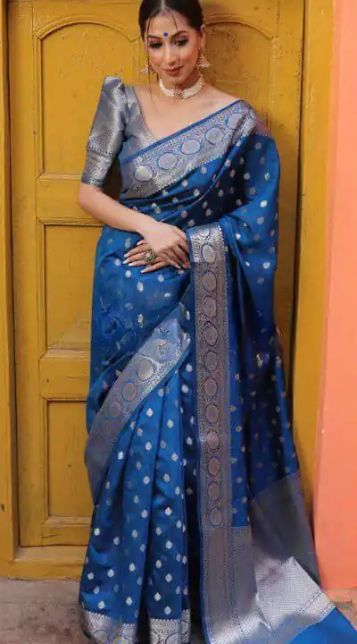 KP 7000 Navy Blue Soft Lichi Silk Cloth Saree Perfect for Wedding, Party, Family Gatherings, Sangeet, Ethnic Day – Festive Deal ₹1549. Delivery 4-6 Working | Creative Sarees, Bollywood Sarees, Designer Sarees, Embroidered Sarees, Ethnic Saree, Modern Digital sarees, Party Wear Sarees, Sarees