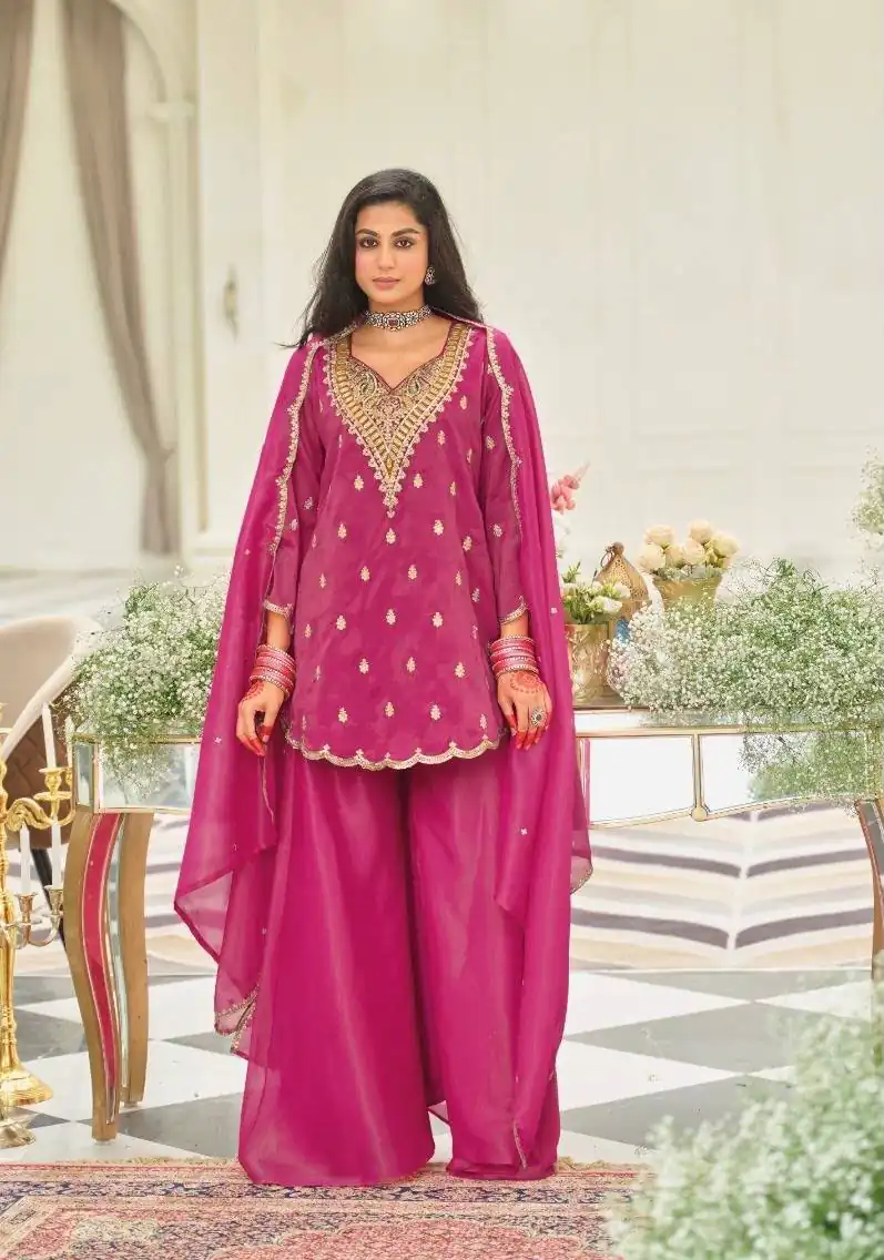 ST 243 Pink Color Natural Crep Salwar Suit with Embroidery Work. Wedding, Party, Festive, Best Price ₹2199. Delivery 4-6 Working Days. Shop now. | Casual Suits, Jump Suits, Creative suits, Designer Suits, Palazzo Suits, Party Wear Suits, Patiala Suits, Salwar suit, Straight Suits
