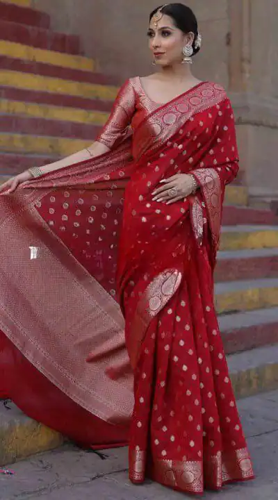 KP 7000 Red Soft Lichi Silk Cloth Saree Perfect for Wedding, Party, Family Gatherings, Sangeet, Ethnic Day – . Festive Deal ₹1549. Delivery 4-6 Working | Creative Sarees, Bollywood Sarees, Designer Sarees, Embroidered Sarees, Ethnic Saree, Modern Digital sarees, Party Wear Sarees, Sarees