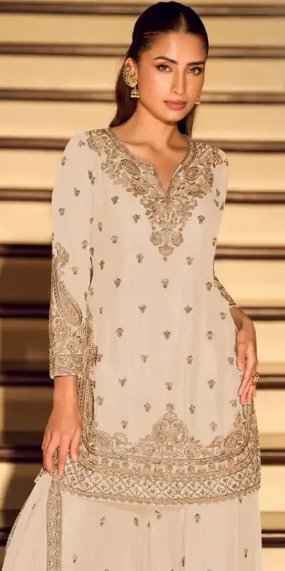 ZB 5067 White Chinon Silk Salwar Suit Perfect for Wedding, Party, Ganesh Chaturthi, Baby Shower, Makar Sankranti – . Affordable Price ₹2399. /- | Casual Suits, Jump Suits, Creative suits, Designer Suits, Palazzo Suits, Party Wear Suits, Patiala Suits, Salwar suit, Straight Suits