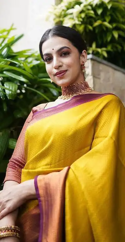 KP 4039 Yellow Soft Lichi Silk Cloth Saree Perfect for Wedding, Party, Family Gatherings, Sangeet, Festive Deal ₹1599. Delivery 4-6 Working Days | Creative Sarees, Bollywood Sarees, Designer Sarees, Embroidered Sarees, Ethnic Saree, Modern Digital sarees, Party Wear Sarees, Sarees