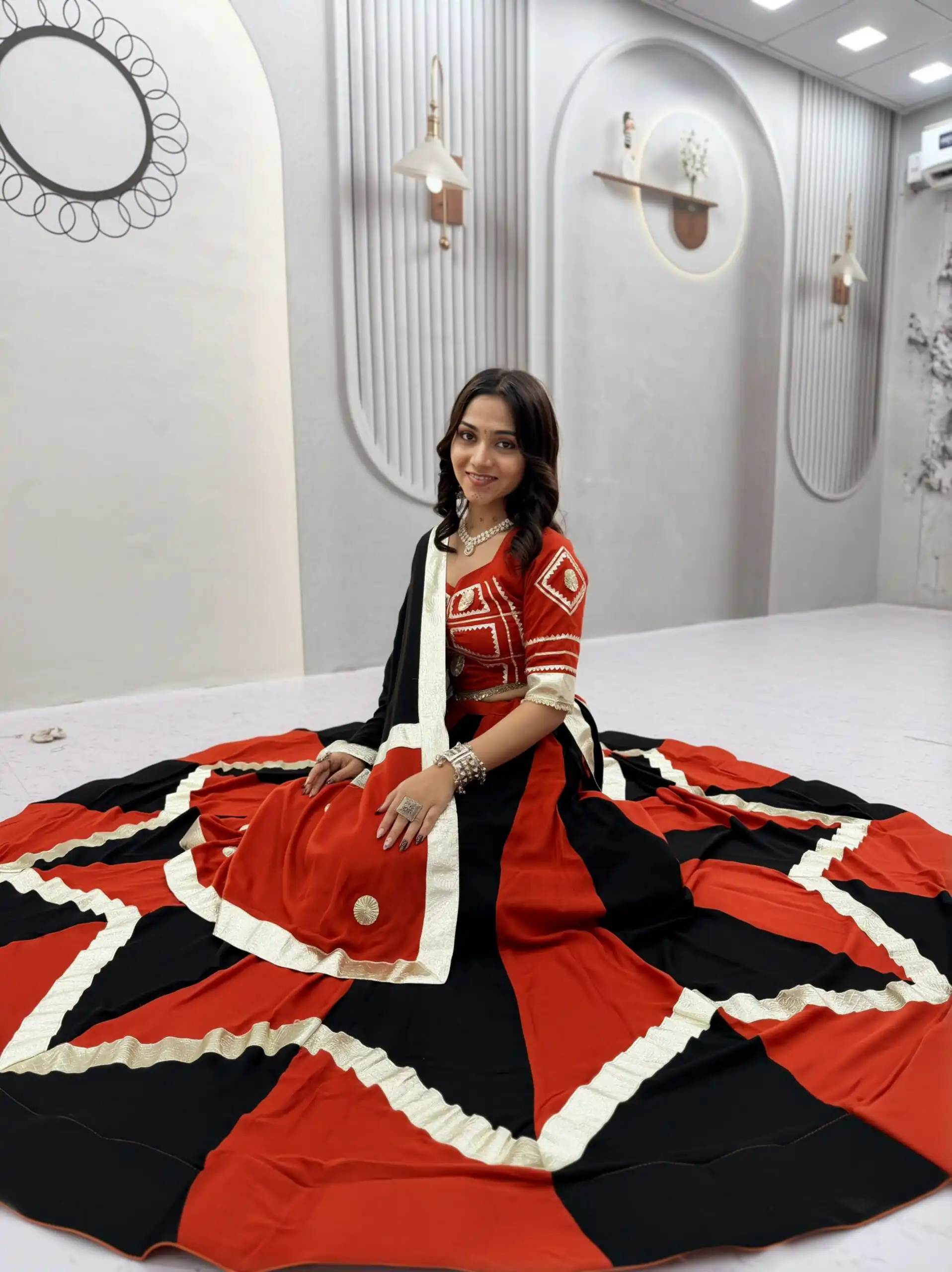 Ram 191 Black Color Pure Cotton Lehenga Choli with Cowrie Work. Festive Deal ₹2849. Delivery 4-6 Working Days. Online Shop now. | Bollywood Lehenga, Creative Lehenga, Designer Lehenga, Embroidered Lehenga, Lehenga, Party Wear Lehenga