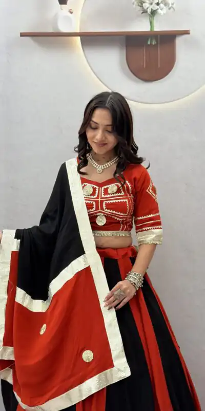 Ram 191 Black Color Pure Cotton Lehenga Choli with Cowrie Work. Festive Deal ₹2849. Delivery 4-6 Working Days. Online Shop now. | Bollywood Lehenga, Creative Lehenga, Designer Lehenga, Embroidered Lehenga, Lehenga, Party Wear Lehenga