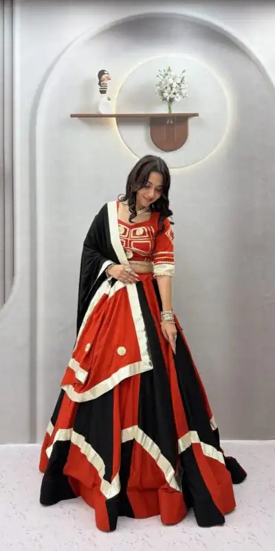 Ram 191 Black Color Pure Cotton Lehenga Choli with Cowrie Work. Festive Deal ₹2849. Delivery 4-6 Working Days. Online Shop now. | Bollywood Lehenga, Creative Lehenga, Designer Lehenga, Embroidered Lehenga, Lehenga, Party Wear Lehenga