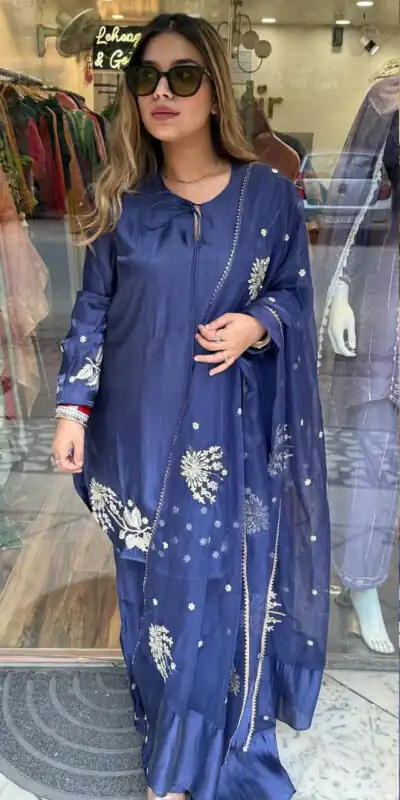 AD 202 Blue in Color Natural Crepe Embroidery Work Salwar Suit . Affordable Price ₹2049. Delivery 4-6 Working Days. Shop now. | Casual Suits, Jump Suits, Creative suits, Designer Suits, Palazzo Suits, Party Wear Suits, Patiala Suits, Salwar suit, Straight Suits
