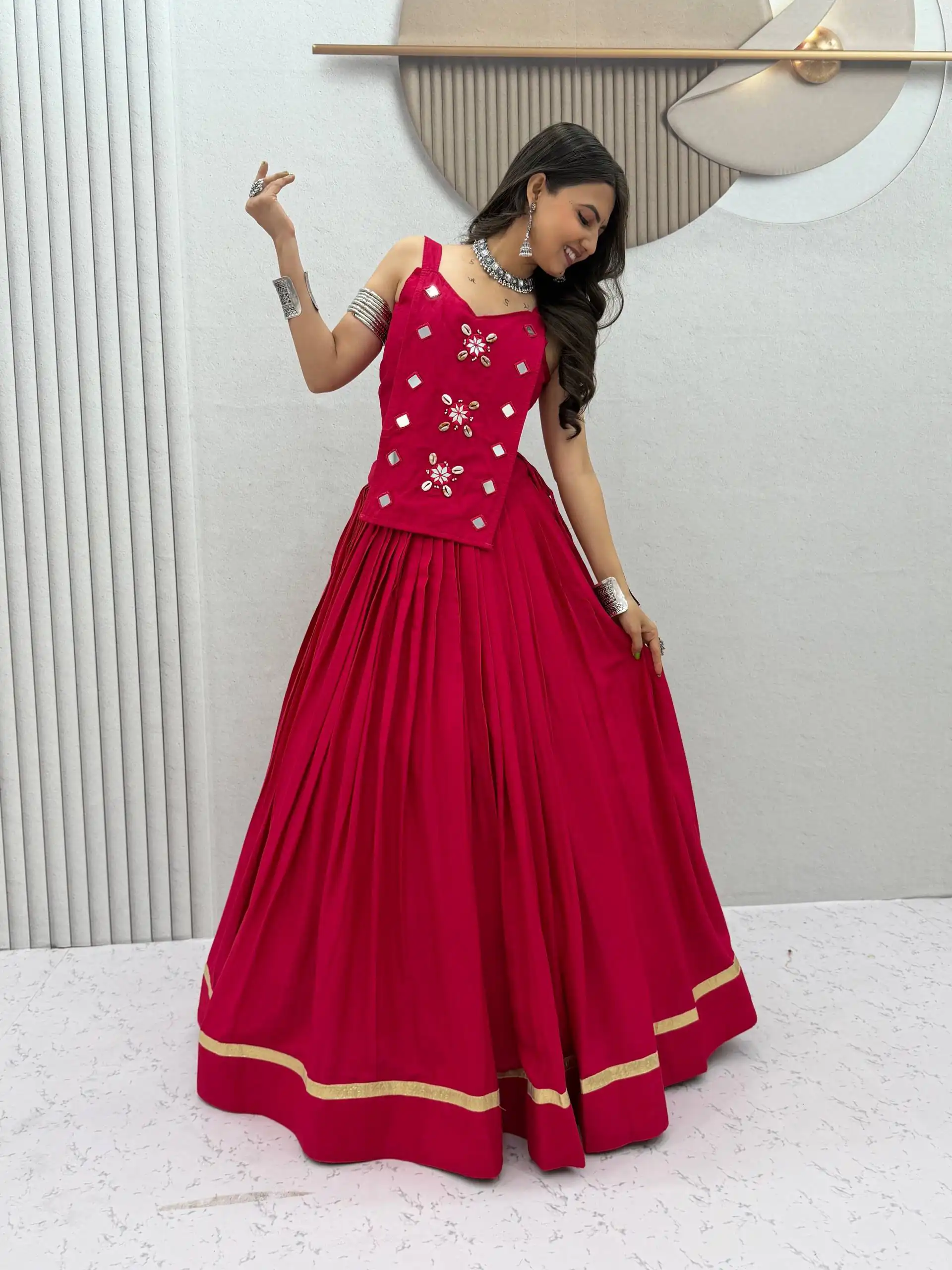 PC 581 Pink Color Pure Cotton Lehenga Choli with Cowrie Work. Festive Deal ₹2999. Delivery 4-6 Working Days. Online Shop now. | Bollywood Lehenga, Creative Lehenga, Designer Lehenga, Embroidered Lehenga, Lehenga, Party Wear Lehenga