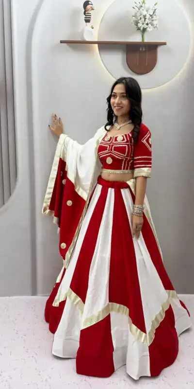 Ram 191 White Color Pure Cotton Lehenga Choli with Cowrie Work. Festive Deal ₹2849. Delivery 4-6 Working Days. Online Shop now. | Bollywood Lehenga, Creative Lehenga, Designer Lehenga, Embroidered Lehenga, Lehenga, Party Wear Lehenga