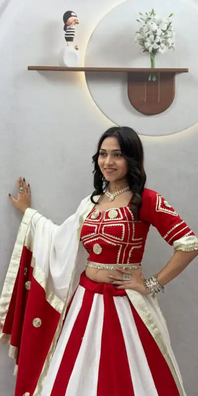 Ram 191 White Color Pure Cotton Lehenga Choli with Cowrie Work. Festive Deal ₹2849. Delivery 4-6 Working Days. Online Shop now. | Bollywood Lehenga, Creative Lehenga, Designer Lehenga, Embroidered Lehenga, Lehenga, Party Wear Lehenga