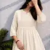Adaa 2.0 Cream Colour Rayon Cotton Kurti with Embroidery Work. Introductory Price ₹1549. Delivery 4-6 Working Days. Shop now. | Bollywood Kurti, Creative Kurtis, Designer Kurti, Kurti, Party Wear Kurti, Selfie Kurti
