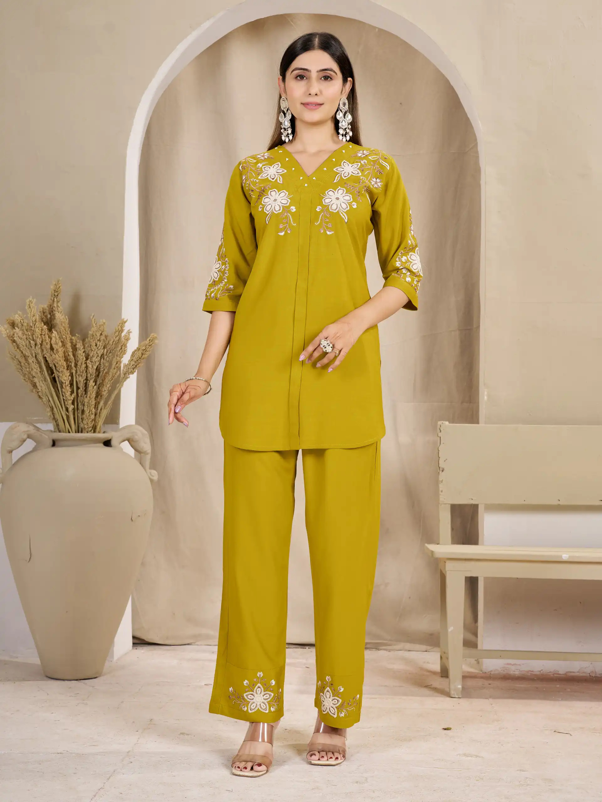 DIVA 169 Mustered Colour Rayon Cotton Kurti with Embroidery Work. Introductory Price ₹1999. Delivery 4-6 Working Days. Shop now. | Bollywood Kurti, Creative Kurtis, Designer Kurti, Kurti, Party Wear Kurti, Selfie Kurti