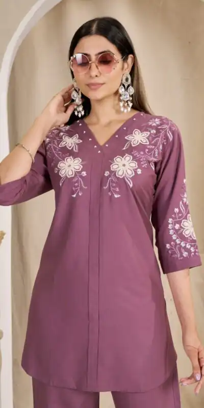 DIVA 169 Onion Colour Rayon Cotton Kurti with Embroidery Work. Introductory Price ₹1999. Delivery 4-6 Working Days. Shop now. | Bollywood Kurti, Creative Kurtis, Designer Kurti, Kurti, Party Wear Kurti, Selfie Kurti