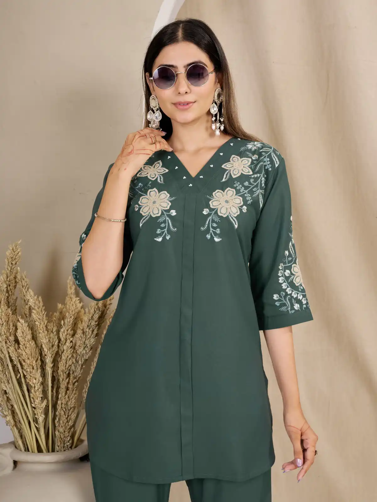 DIVA 169 Teal Colour Rayon Cotton Kurti with Embroidery Work. Introductory Price ₹1999. Delivery 4-6 Working Days. Shop now. | Bollywood Kurti, Creative Kurtis, Designer Kurti, Kurti, Party Wear Kurti, Selfie Kurti
