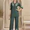 DIVA 169 Teal Colour Rayon Cotton Kurti with Embroidery Work. Introductory Price ₹1999. Delivery 4-6 Working Days. Shop now. | Bollywood Kurti, Creative Kurtis, Designer Kurti, Kurti, Party Wear Kurti, Selfie Kurti