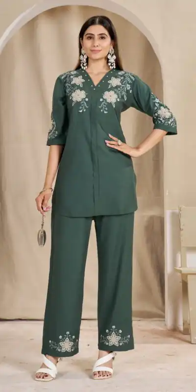 DIVA 169 Teal Colour Rayon Cotton Kurti with Embroidery Work. Introductory Price ₹1999. Delivery 4-6 Working Days. Shop now. | Bollywood Kurti, Creative Kurtis, Designer Kurti, Kurti, Party Wear Kurti, Selfie Kurti