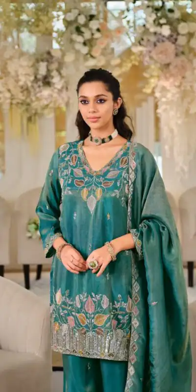WW 1275 Firozi in Nc Moss Silk Sequins Work & Embroidery Work Salwar Suit . Festive Deal ₹2449. Delivery 4-6 Working Days. Shop now. | Casual Suits, Jump Suits, Creative suits, Designer Suits, Palazzo Suits, Party Wear Suits, Patiala Suits, Salwar suit, Straight Suits