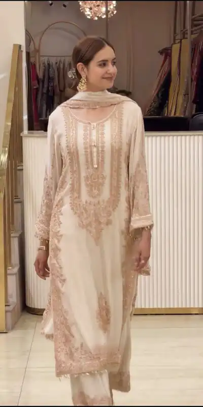 SR 1716 Off White Colour Faux Georgette Salwar Suit with Lace Work. Introductory Price ₹2449. Delivery 4-6 Working Days. Shop now. | Casual Suits, Jump Suits, Creative suits, Designer Suits, Palazzo Suits, Party Wear Suits, Patiala Suits, Salwar suit, Straight Suits