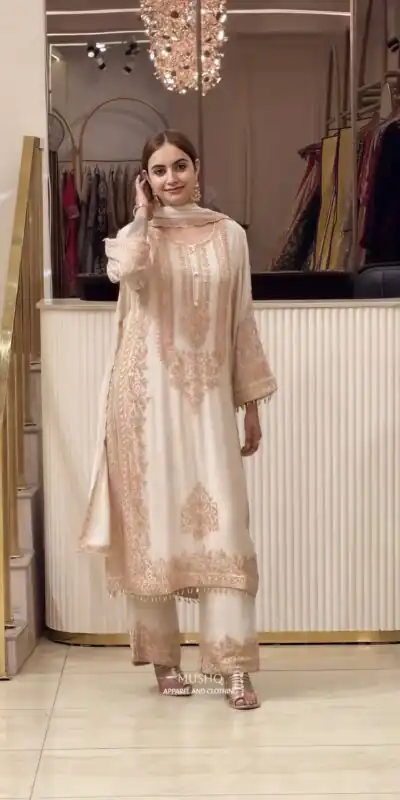 SR 1716 Off White Colour Faux Georgette Salwar Suit with Lace Work. Introductory Price ₹2449. Delivery 4-6 Working Days. Shop now. | Casual Suits, Jump Suits, Creative suits, Designer Suits, Palazzo Suits, Party Wear Suits, Patiala Suits, Salwar suit, Straight Suits