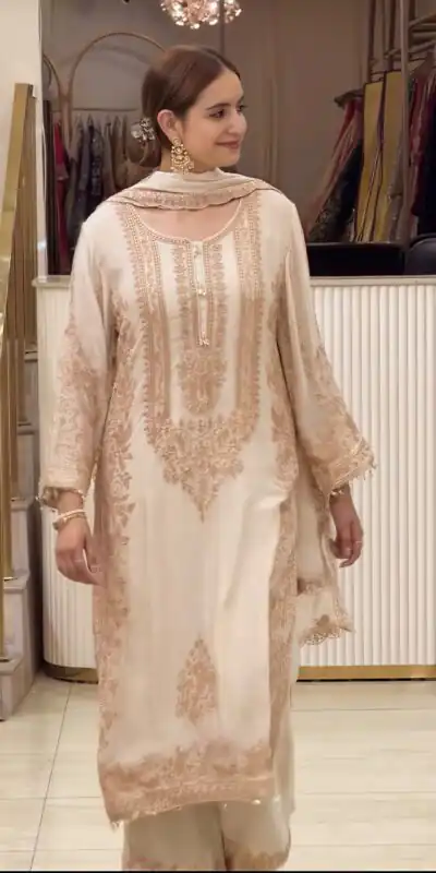 SR 1716 Off White Colour Faux Georgette Salwar Suit with Lace Work. Introductory Price ₹2449. Delivery 4-6 Working Days. Shop now. | Casual Suits, Jump Suits, Creative suits, Designer Suits, Palazzo Suits, Party Wear Suits, Patiala Suits, Salwar suit, Straight Suits
