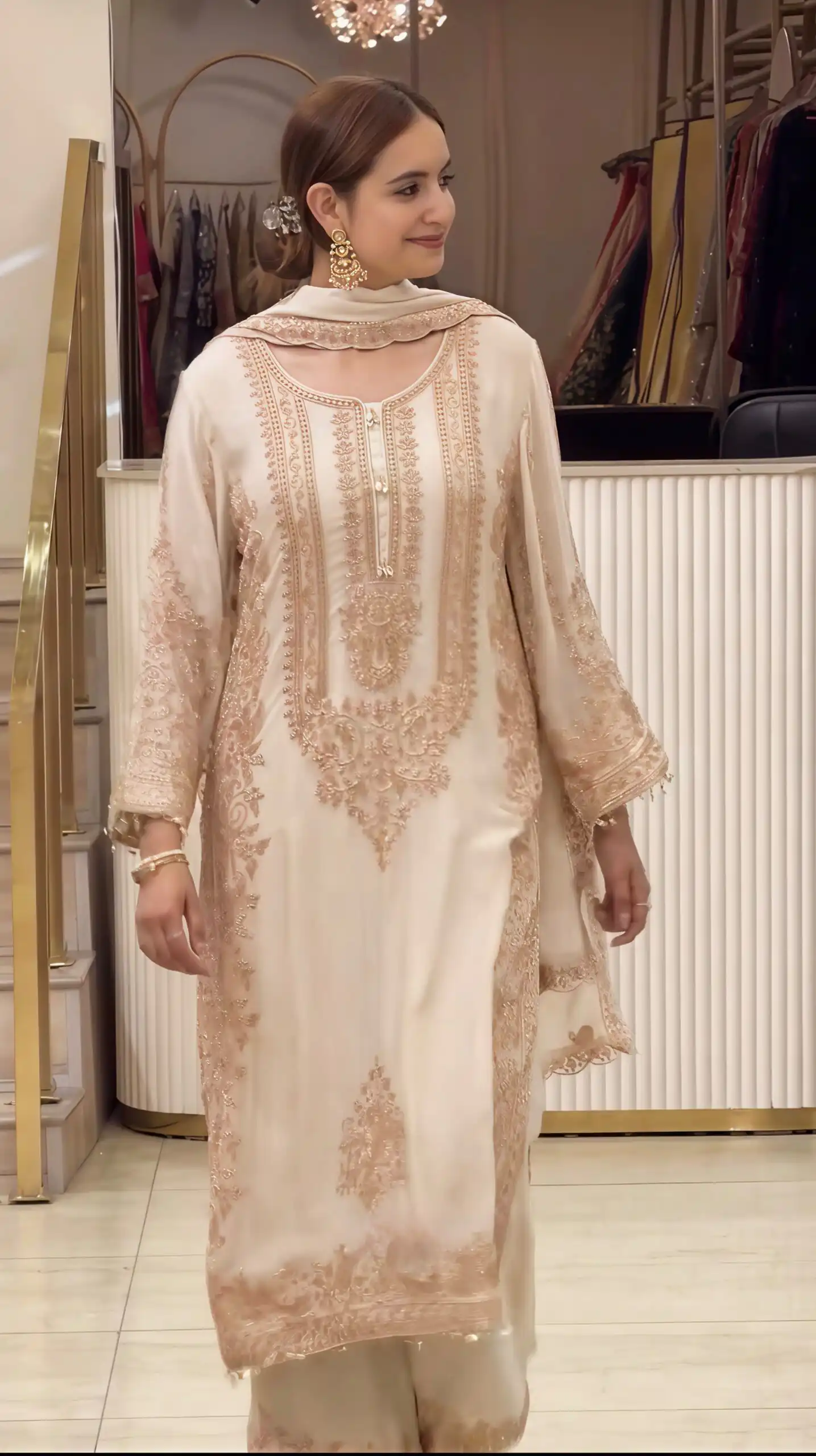 SR 1716 Off White Colour Faux Georgette Salwar Suit with Lace Work. Introductory Price ₹2449. Delivery 4-6 Working Days. Shop now. | Casual Suits, Jump Suits, Creative suits, Designer Suits, Palazzo Suits, Party Wear Suits, Patiala Suits, Salwar suit, Straight Suits