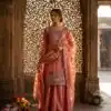 WW 1280 Peach Fendy Silk Salwar Suitwith Embroidery Work & Lace Work. Now at just ₹2449. Delivery 4-6 Working Days. Shop now. | Casual Suits, Jump Suits, Creative suits, Designer Suits, Palazzo Suits, Party Wear Suits, Patiala Suits, Salwar suit, Straight Suits