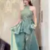 NF 1273 Teal Fendy Silk Salwar Suitwith Embroidery Work & Lace Work. Now at just ₹2449. Delivery 4-6 Working Days. Shop now. | Casual Suits, Jump Suits, Creative suits, Designer Suits, Palazzo Suits, Party Wear Suits, Patiala Suits, Salwar suit, Straight Suits
