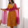 SRK 5313 Yellow in Faux Georgette Embroidery Work Salwar Suit . Available at ₹2099 only. Delivery 4-6 Working Days. Shop now. | Casual Suits, Jump Suits, Creative suits, Designer Suits, Palazzo Suits, Party Wear Suits, Patiala Suits, Salwar suit, Straight Suits