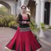 KA 5076 Black Rayon Embroidery Work & Cowrie Work Lehenga Choli . Grab it for ₹2749. Delivery 4-6 Working Days. Shop now. | Bollywood Lehenga, Creative Lehenga, Designer Lehenga, Embroidered Lehenga, Lehenga, Party Wear Lehenga