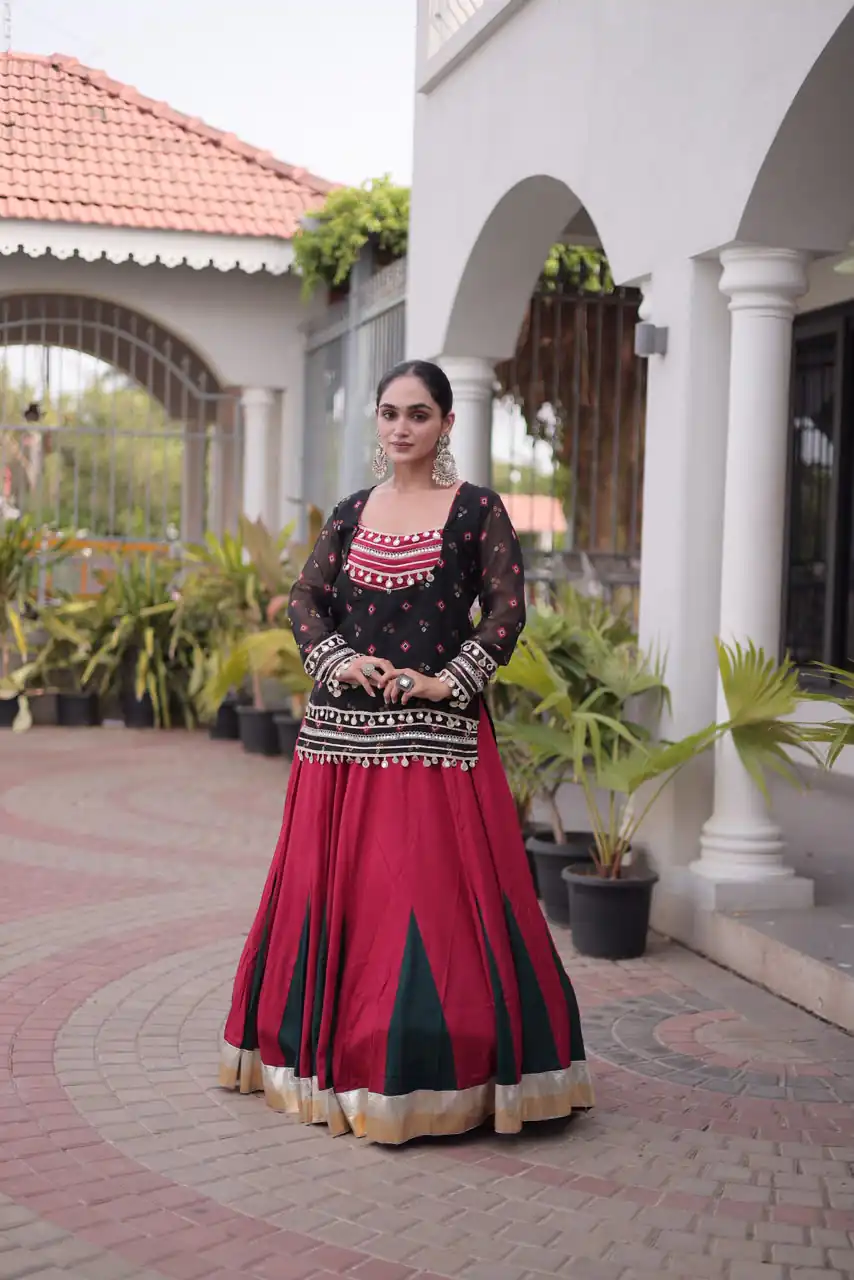 KA 5076 Black Rayon Embroidery Work & Cowrie Work Lehenga Choli . Grab it for ₹2749. Delivery 4-6 Working Days. Shop now. | Bollywood Lehenga, Creative Lehenga, Designer Lehenga, Embroidered Lehenga, Lehenga, Party Wear Lehenga