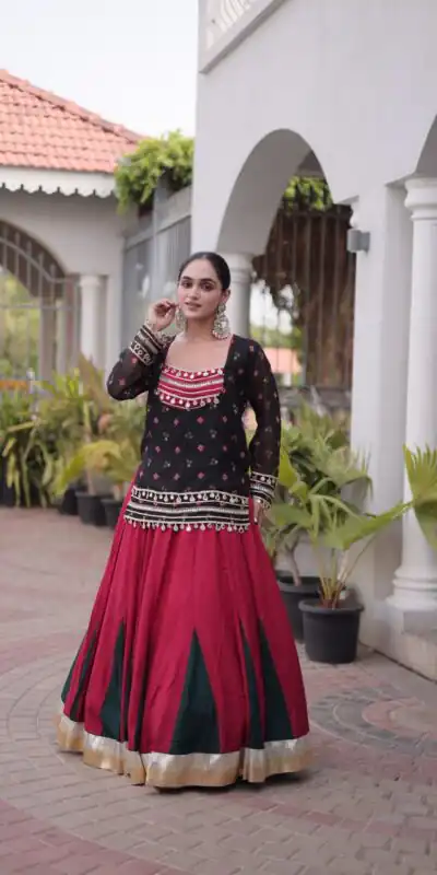 KA 5076 Black Rayon Embroidery Work & Cowrie Work Lehenga Choli . Grab it for ₹2749. Delivery 4-6 Working Days. Shop now. | Bollywood Lehenga, Creative Lehenga, Designer Lehenga, Embroidered Lehenga, Lehenga, Party Wear Lehenga
