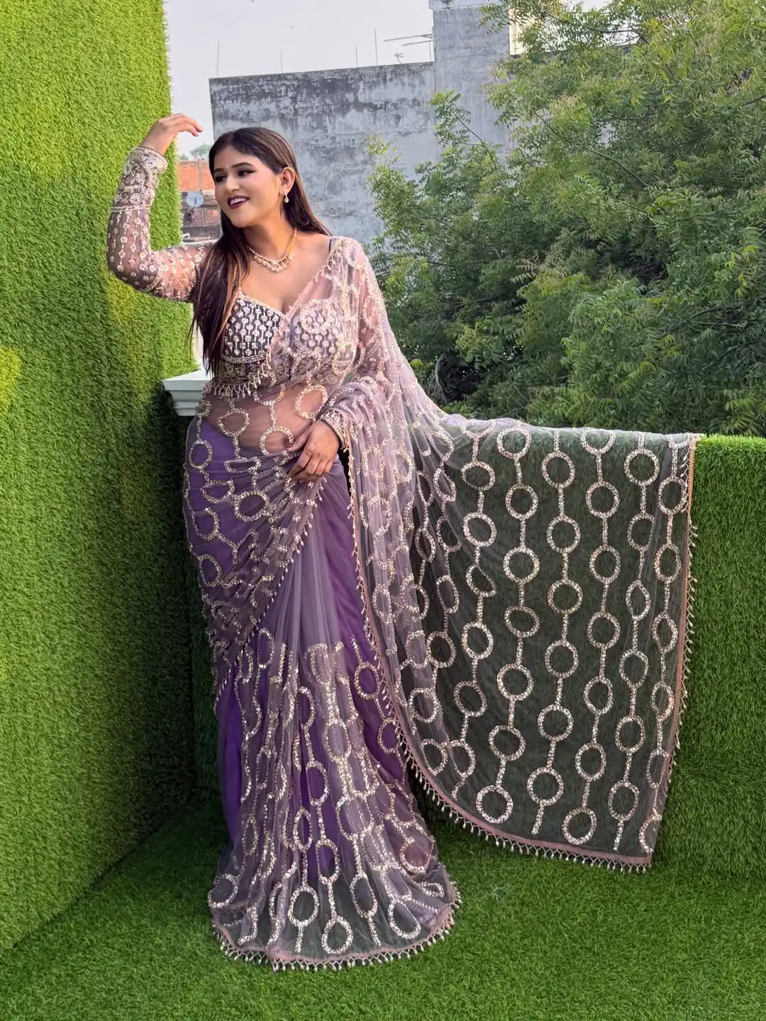 DF 3490 Lavender Color Butterfly Net Heavy Sequins Embroidery work Saree Casual, Wedding, Festive, Events . Expected Delivery 4-6 Working Days @1799/- only | Creative Sarees, Bollywood Sarees, Designer Sarees, Embroidered Sarees, Ethnic Saree, Modern Digital sarees, Party Wear Sarees, Sarees
