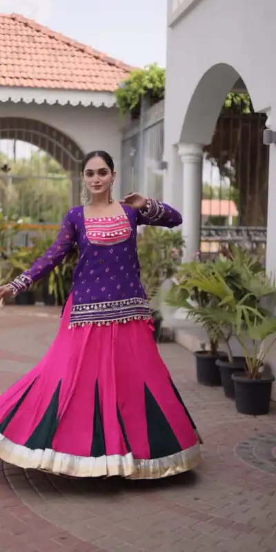 KA 5076 Purple Rayon Embroidery Work & Cowrie Work Lehenga Choli . Grab it for ₹2749. Delivery 4-6 Working Days. Shop now. | Bollywood Lehenga, Creative Lehenga, Designer Lehenga, Embroidered Lehenga, Lehenga, Party Wear Lehenga