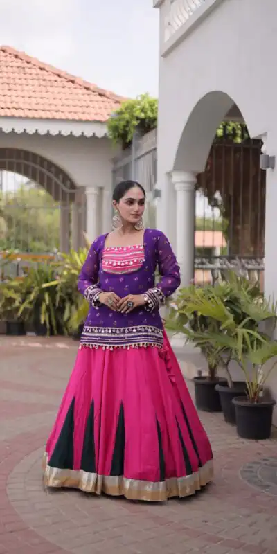 KA 5076 Purple Rayon Embroidery Work & Cowrie Work Lehenga Choli . Grab it for ₹2749. Delivery 4-6 Working Days. Shop now. | Bollywood Lehenga, Creative Lehenga, Designer Lehenga, Embroidered Lehenga, Lehenga, Party Wear Lehenga