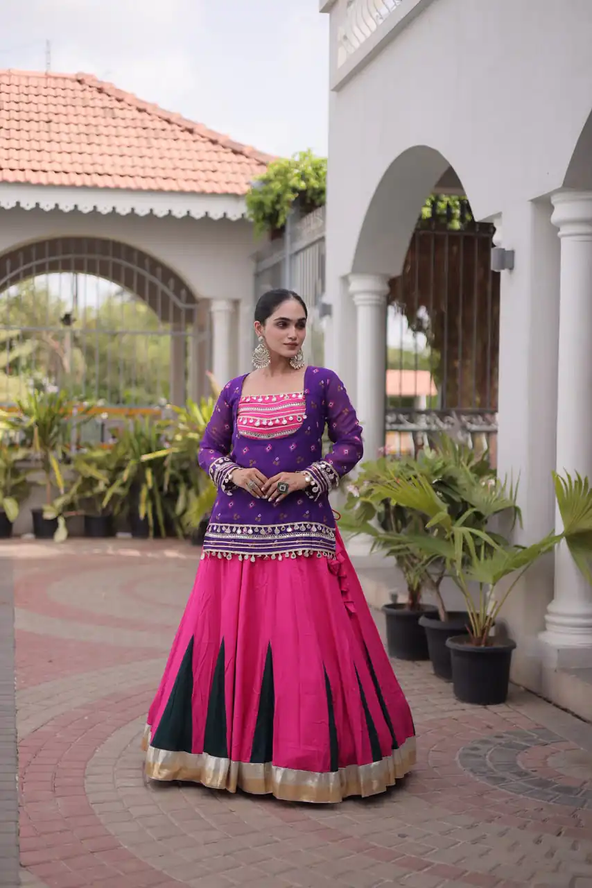 KA 5076 Purple Rayon Embroidery Work & Cowrie Work Lehenga Choli . Grab it for ₹2749. Delivery 4-6 Working Days. Shop now. | Bollywood Lehenga, Creative Lehenga, Designer Lehenga, Embroidered Lehenga, Lehenga, Party Wear Lehenga