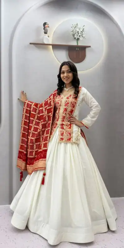 Ram 190 White Chinon silk Lehenga Choli with Sequins Work & Embroidery Work. Now at just ₹2749. Delivery 4-6 Working Days. Shop now. | Bollywood Lehenga, Creative Lehenga, Designer Lehenga, Embroidered Lehenga, Lehenga, Party Wear Lehenga