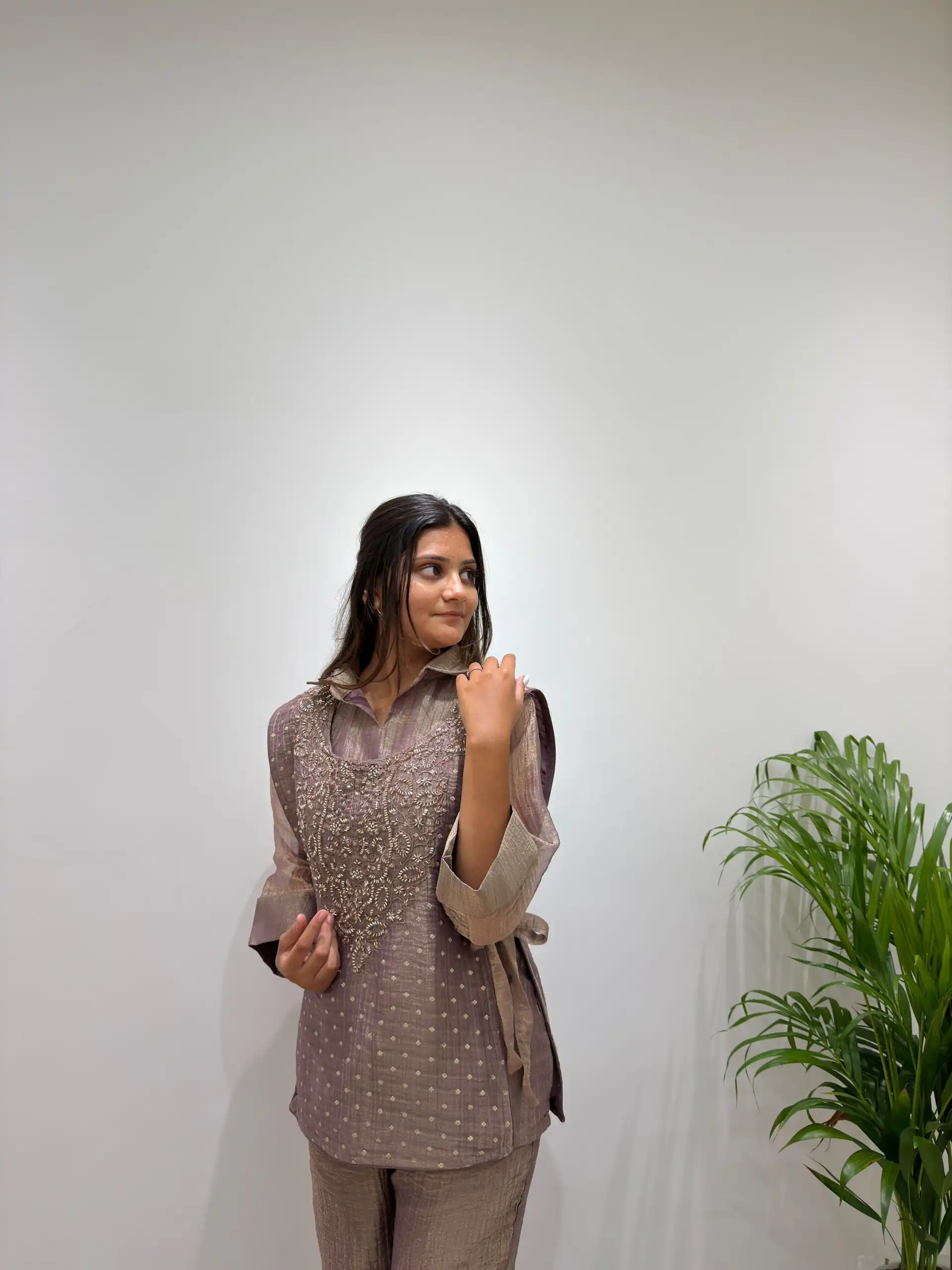 BE 484 Brown Colour | Brown Salsa Silk Kurti with Hand Work. Get it for ₹2199. Delivery 4-6 Working Days. Online Shop now. | Bollywood Kurti, Creative Kurtis, Designer Kurti, Kurti, Party Wear Kurti, Selfie Kurti