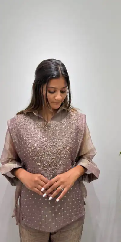 BE 484 Brown Colour | Brown Salsa Silk Kurti with Hand Work. Get it for ₹2199. Delivery 4-6 Working Days. Online Shop now. | Bollywood Kurti, Creative Kurtis, Designer Kurti, Kurti, Party Wear Kurti, Selfie Kurti