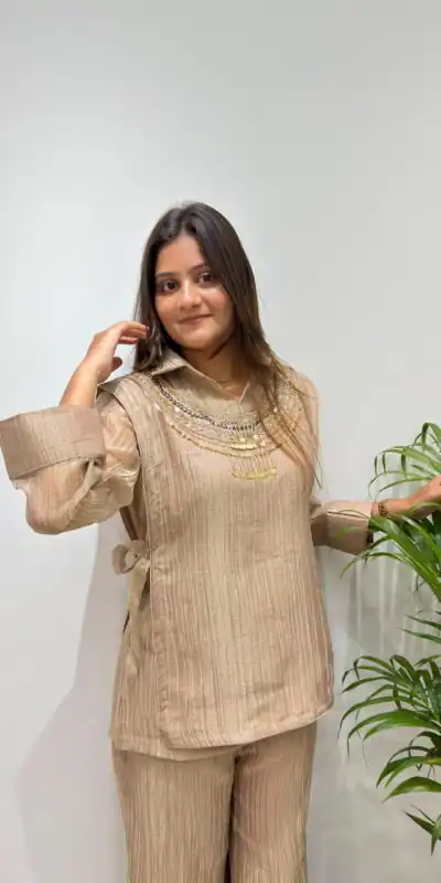 BE 484 Chiku Colour | Brown Salsa Silk Kurti with Hand Work. Get it for ₹2199. Delivery 4-6 Working Days. Online Shop now. | Bollywood Kurti, Creative Kurtis, Designer Kurti, Kurti, Party Wear Kurti, Selfie Kurti