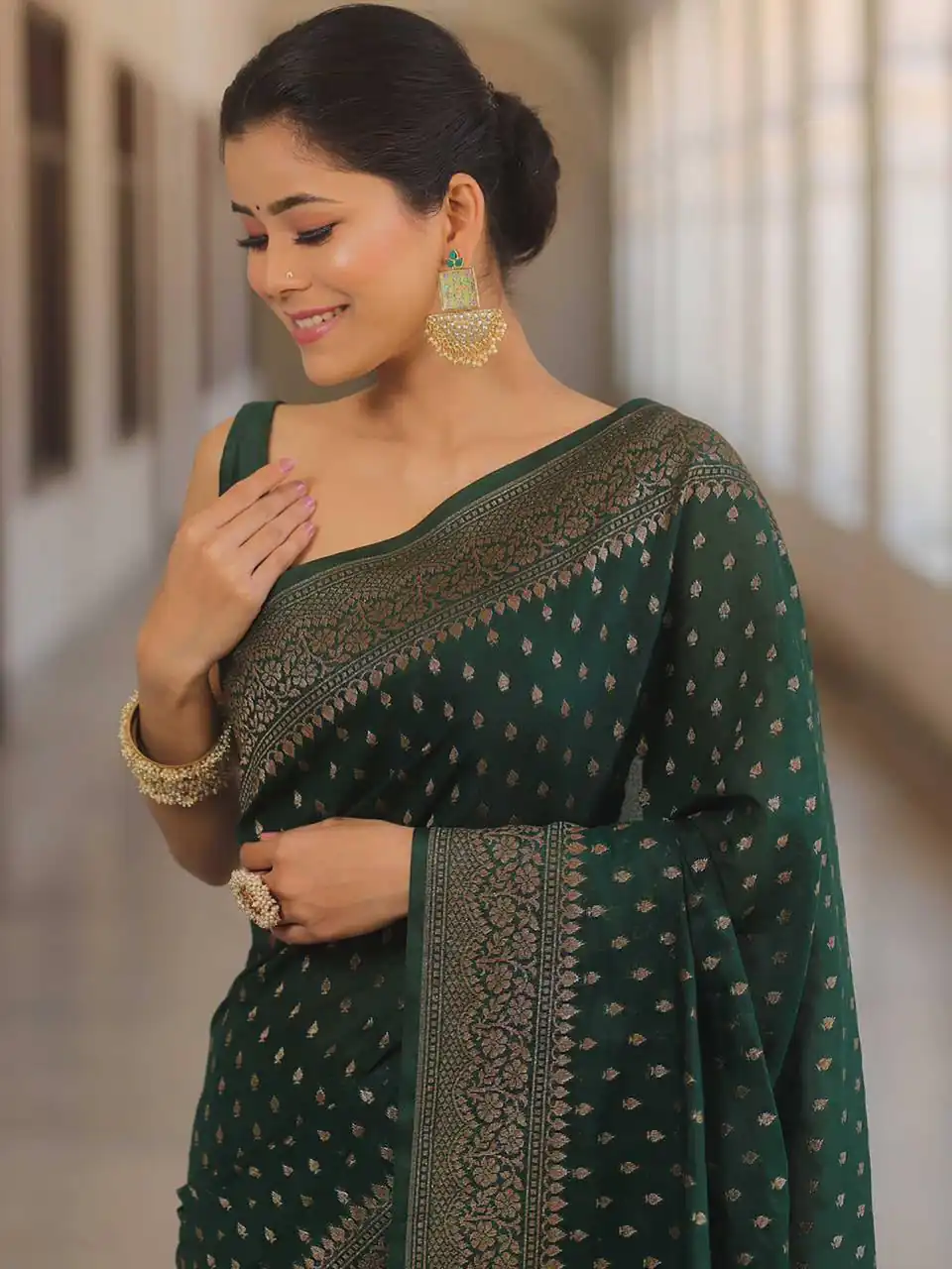 KPR 266 Green Soft Lichi Silk Cloth Saree Perfect for Wedding, Party, Family Gatherings, Sangeet, Ethnic Day – . Festive Deal ₹1349. Delivery 4-6 Workin | Creative Sarees, Bollywood Sarees, Designer Sarees, Embroidered Sarees, Ethnic Saree, Modern Digital sarees, Party Wear Sarees, Sarees