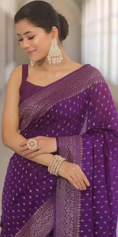 KPR 266 Purple Soft Lichi Silk Cloth Saree Perfect for Wedding, Party, Family Gatherings, Sangeet, Ethnic Day – . Festive Deal ₹1349. Delivery 4-6 Workin | Creative Sarees, Bollywood Sarees, Designer Sarees, Embroidered Sarees, Ethnic Saree, Modern Digital sarees, Party Wear Sarees, Sarees