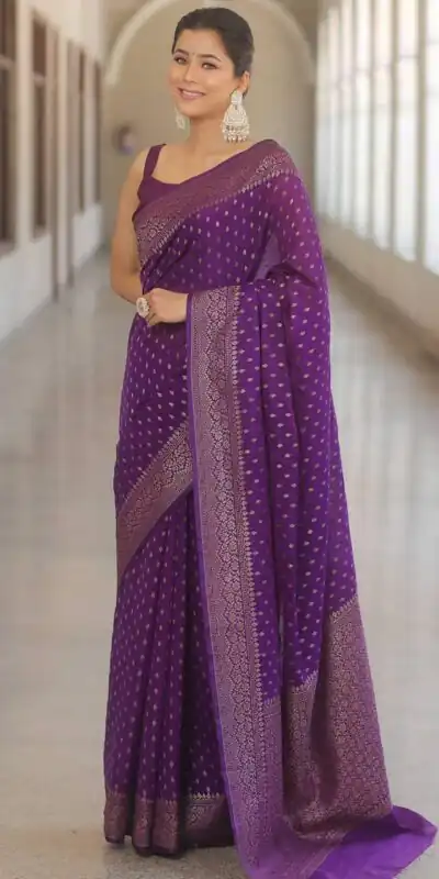 KPR 266 Purple Soft Lichi Silk Cloth Saree Perfect for Wedding, Party, Family Gatherings, Sangeet, Ethnic Day – . Festive Deal ₹1349. Delivery 4-6 Workin | Creative Sarees, Bollywood Sarees, Designer Sarees, Embroidered Sarees, Ethnic Saree, Modern Digital sarees, Party Wear Sarees, Sarees
