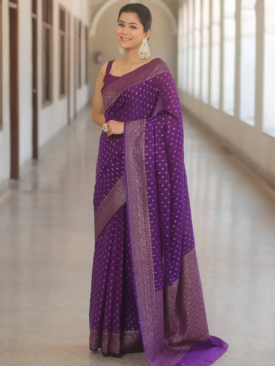 KPR 266 Purple Soft Lichi Silk Cloth Saree Perfect for Wedding, Party, Family Gatherings, Sangeet, Ethnic Day – . Festive Deal ₹1349. Delivery 4-6 Workin | Creative Sarees, Bollywood Sarees, Designer Sarees, Embroidered Sarees, Ethnic Saree, Modern Digital sarees, Party Wear Sarees, Sarees