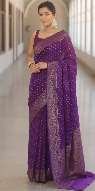 KPR 266 Purple Soft Lichi Silk Cloth Saree Perfect for Wedding, Party, Family Gatherings, Sangeet, Ethnic Day – . Festive Deal ₹1349. Delivery 4-6 Workin | Creative Sarees, Bollywood Sarees, Designer Sarees, Embroidered Sarees, Ethnic Saree, Modern Digital sarees, Party Wear Sarees, Sarees