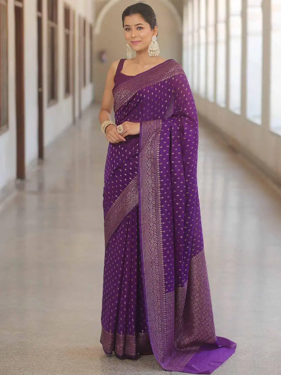 KPR 266 Purple Soft Lichi Silk Cloth Saree Perfect for Wedding, Party, Family Gatherings, Sangeet, Ethnic Day – . Festive Deal ₹1349. Delivery 4-6 Workin | Creative Sarees, Bollywood Sarees, Designer Sarees, Embroidered Sarees, Ethnic Saree, Modern Digital sarees, Party Wear Sarees, Sarees